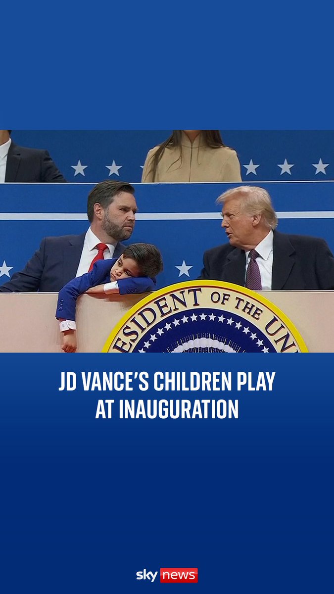 JD Vance’s younger children didn’t look too interested in Trump’s inauguration parade and were seen running around. The vice president has three children Ewan, 7, Vivek, 4, and Mirabel, 2. Latest: