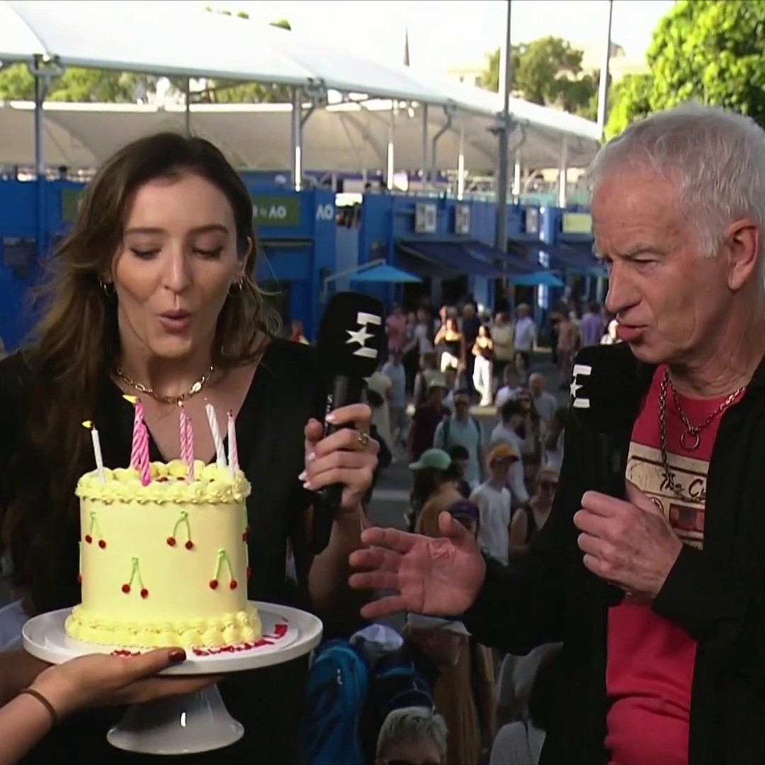 HAPPY BIRTHDAY, Laura Robson! 🥳 Is there any better way to spend your birthday than John McEnroe singing for you at the #AusOpen? 🎂🎶