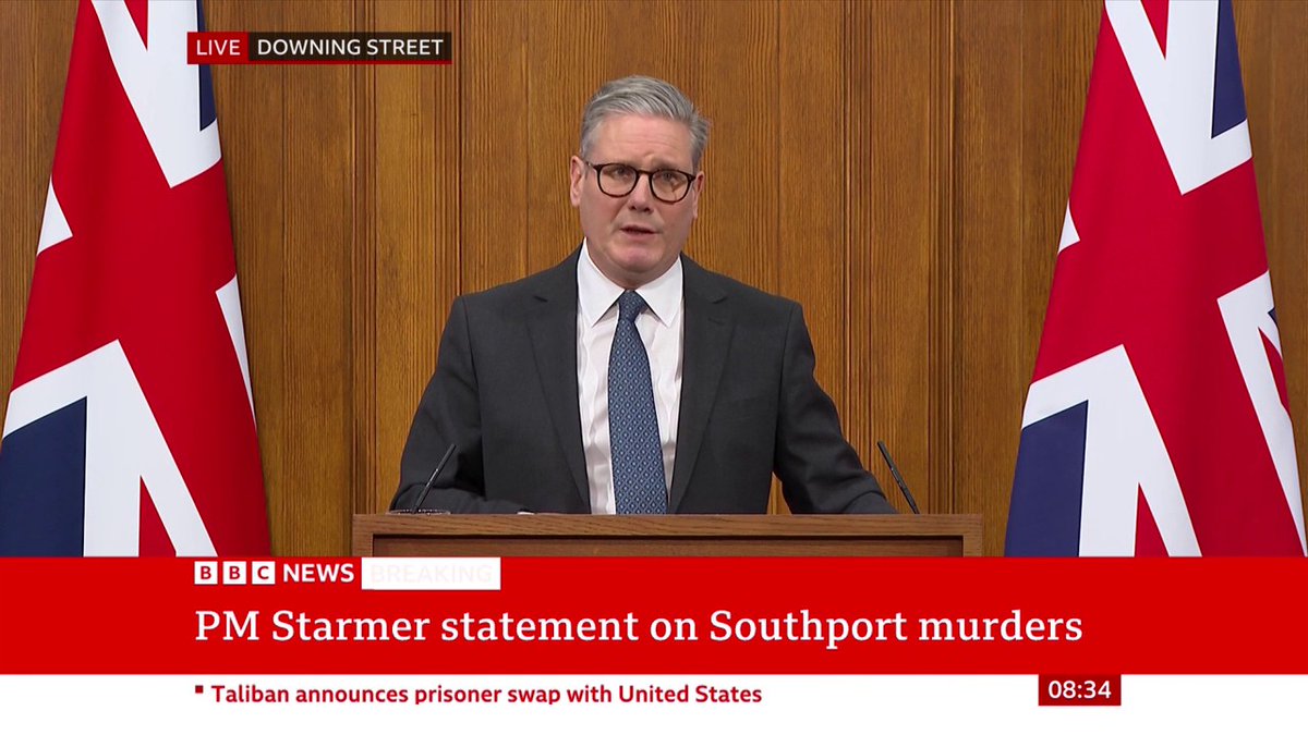 "The tragedy of the Southport killings must be a line in the sand for Britain," Keir Starmer says "I will not let any institution of the State deflect from their failure," the PM adds Follow live: