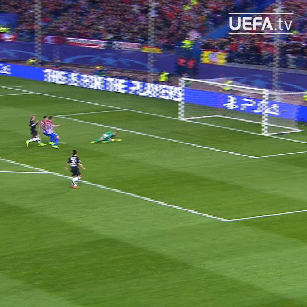 Oblak 🆚 Leverkusen 💪 𝑷 𝑶 𝑹 𝑻 𝑬 𝑹 𝑨 𝒁 𝑶 👏 #UCL | Atlético de Madrid