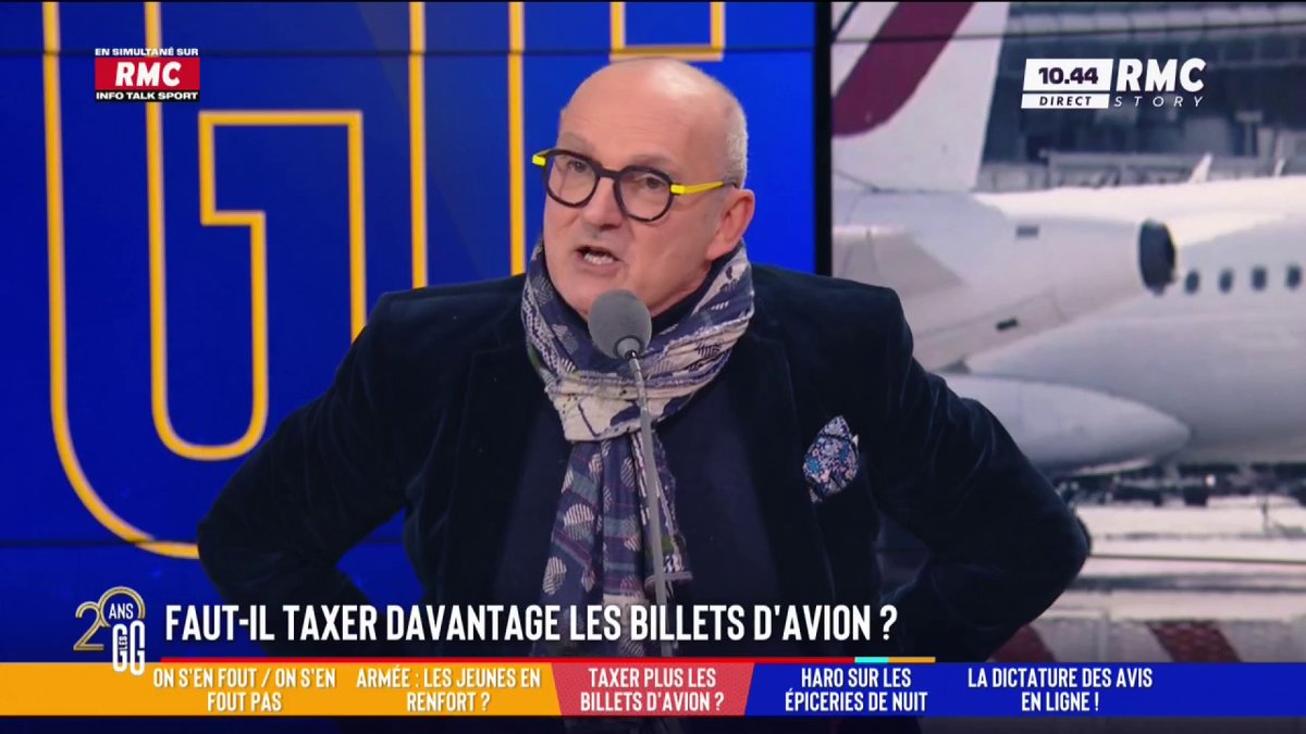 ✈️ Taxer davantage les billets d'avion 🗣️ Dr Jérôme Marty : "Ma voiture a été fabriquée dans une usine taxée, j'ai payé ma vignette Crit'Air, je prends de l'essence qui est taxée, je paie le parking, je paie un sandwich taxé... y'en a marre des taxes à tous les étages". #GGRMC
