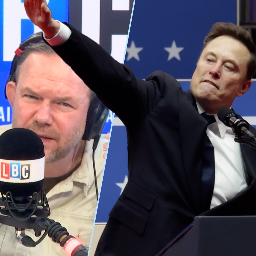"If you're at work, do it now and see what happens..." James O'Brien has a challenge for anyone that doesn't think Elon Musk performed a Nazi salute at the inauguration.