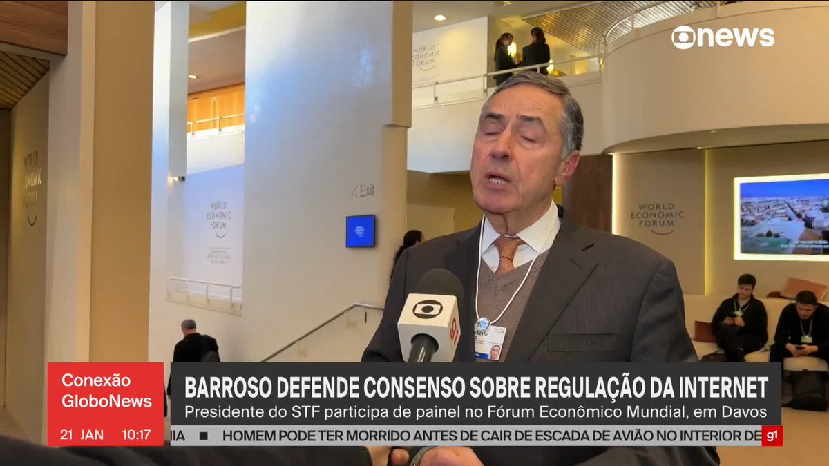 No Fórum de Davos, na Suíça, Luís Roberto Barroso defende regulação da internet e diz: “A polarização, que caracteriza o mundo contemporâneo, impediu que o senso comum prevalecesse”. Perguntar não ofende: o que um ministro do STF faz em Davos??