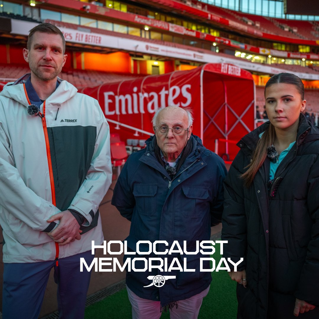 To honour Holocaust Memorial Day 2025, 80 years since the liberation of Auschwitz-Birkenau, Arsenal Academy Manager Per Mertesacker and young fan Evie met Alfred Garwood, a survivor. Alfred shared his powerful story of resilience, and the importance of standing against hate.