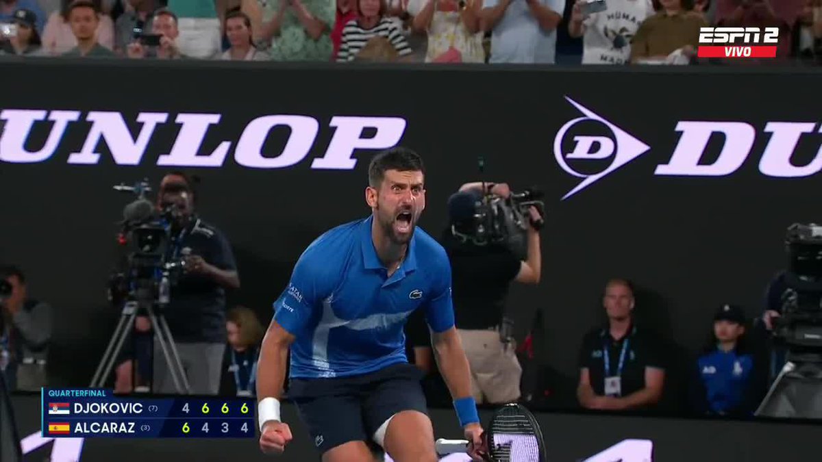 EL GRITO DE LA CABRA: ¡QUÉ FESTEJO DE DJOKOVIC! 📺 Mirá el #AO2025 en #DisneyPlus