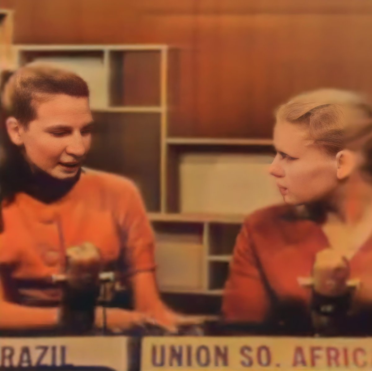 High School debate about white and black South Africans, 1958.