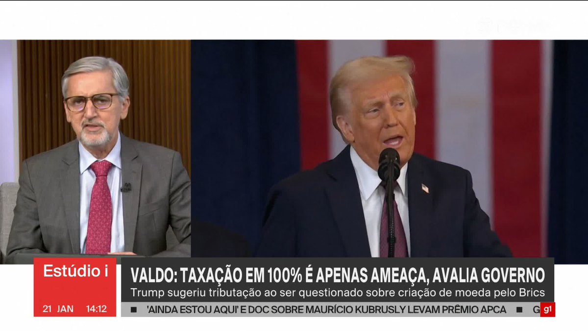 Segundo apuração de @valdocruz, governo avalia que taxação em 100% de produtos de integrantes do Brics é apenas 'bravata': "Na prática, é inviável adotar essa medida". ➡ Assista ao #Estúdioi: #GloboNews