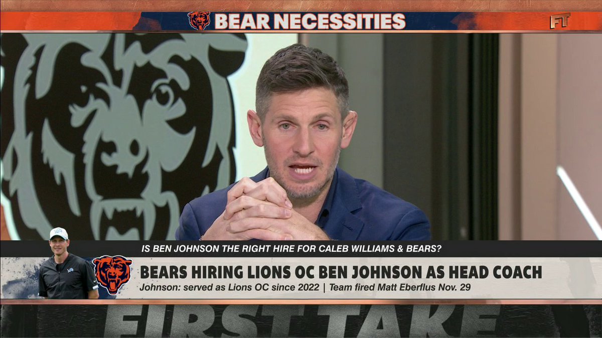 [When a team] has a young quarterback, and they go chase the offensive-minded head coach ... that's what gives me a little bit of hesitation." 😳 Dan Orlovsky on Bears hiring Lions OC Ben Johnson as their new head coach 👀
