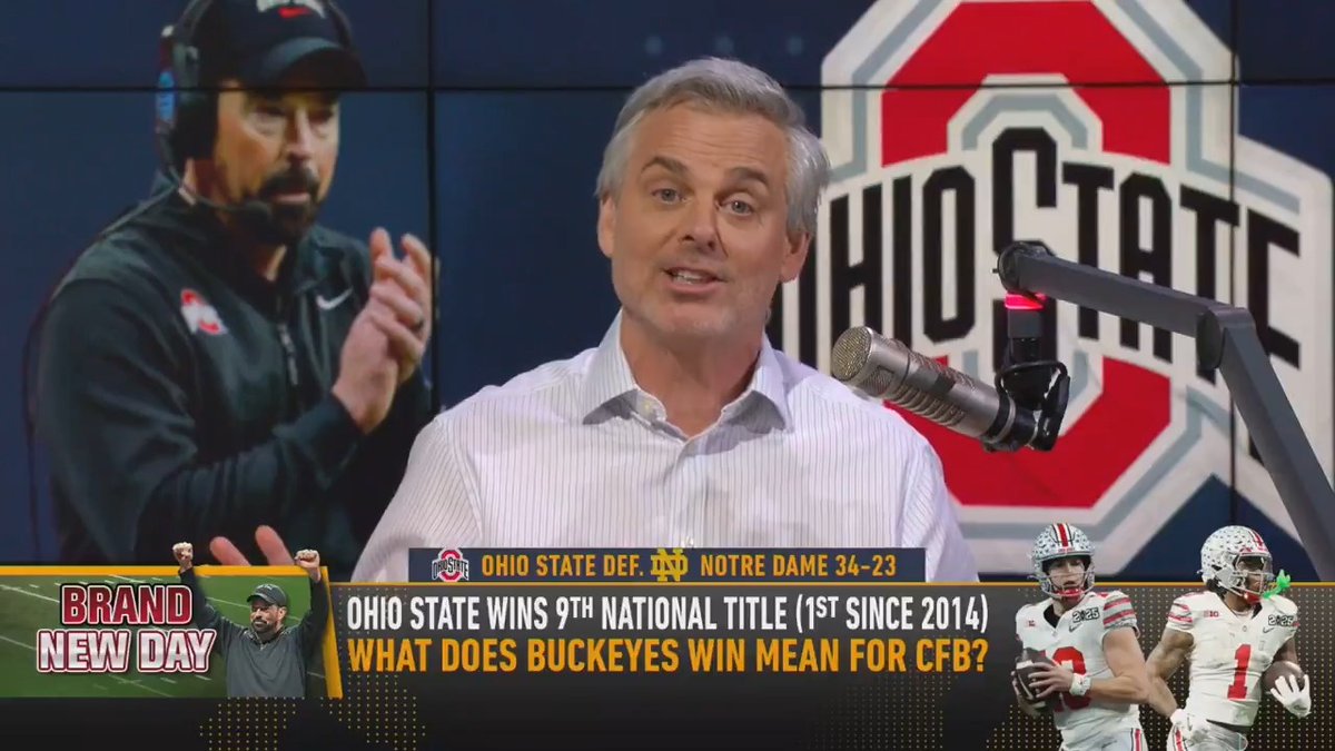 "I'd put big money that Ohio State is going to repeat next year... We have a new king of college football. It's the Big Ten." Colin Cowherd on Buckeyes winning 9th National Title