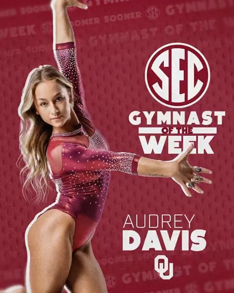 🤸 SEC Gymnast of the Week: Jan. 21 ☝️ Audrey Davis Oklahoma Women's Gym x #SECGYM