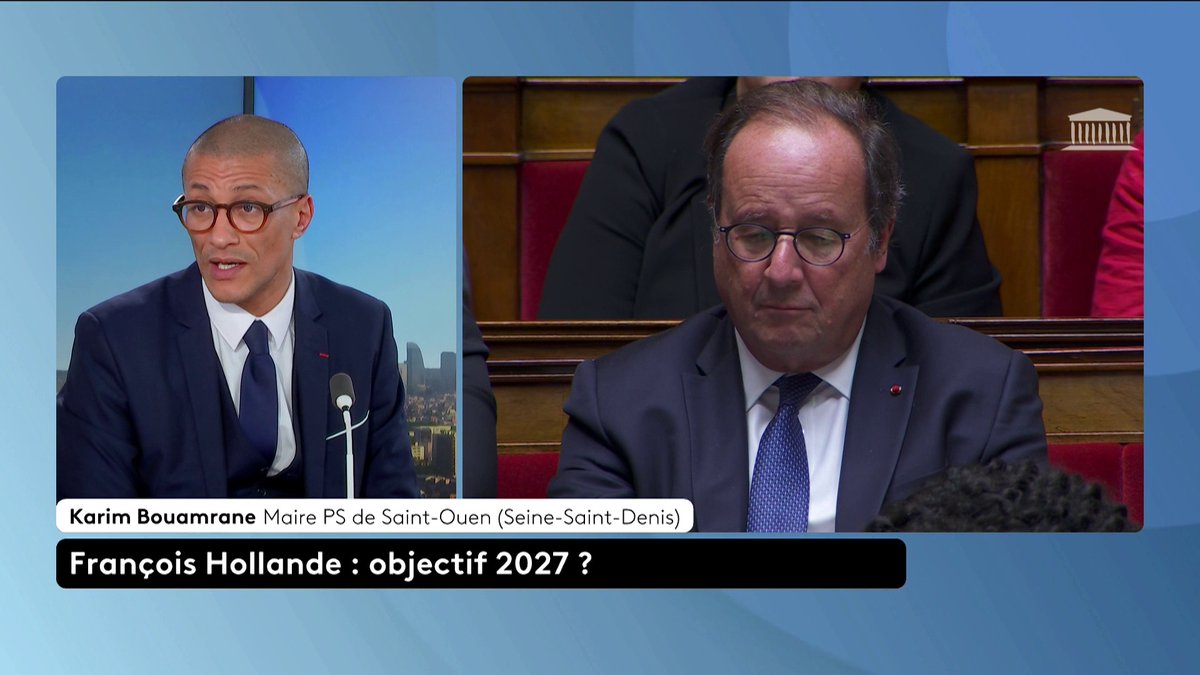 🔴🗣️ "Aujourd'hui [François Hollande] c'est le présent, comme moi je suis le présent", réagit le maire PS de Saint-Ouen Karim Bouamrane.