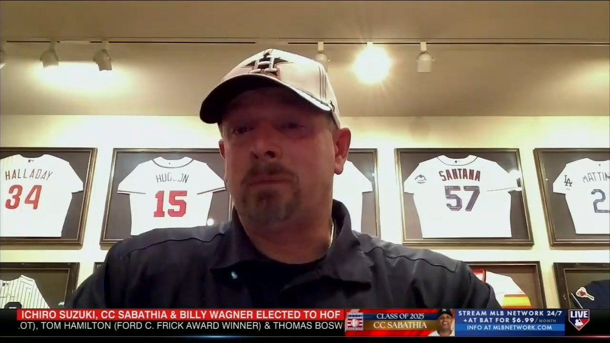 "The game has given me so much. It's given me everything I can possibly have." An emotional Billy Wagner joined us after learning he'd been elected to the National Baseball Hall of Fame and Museum ⚾.