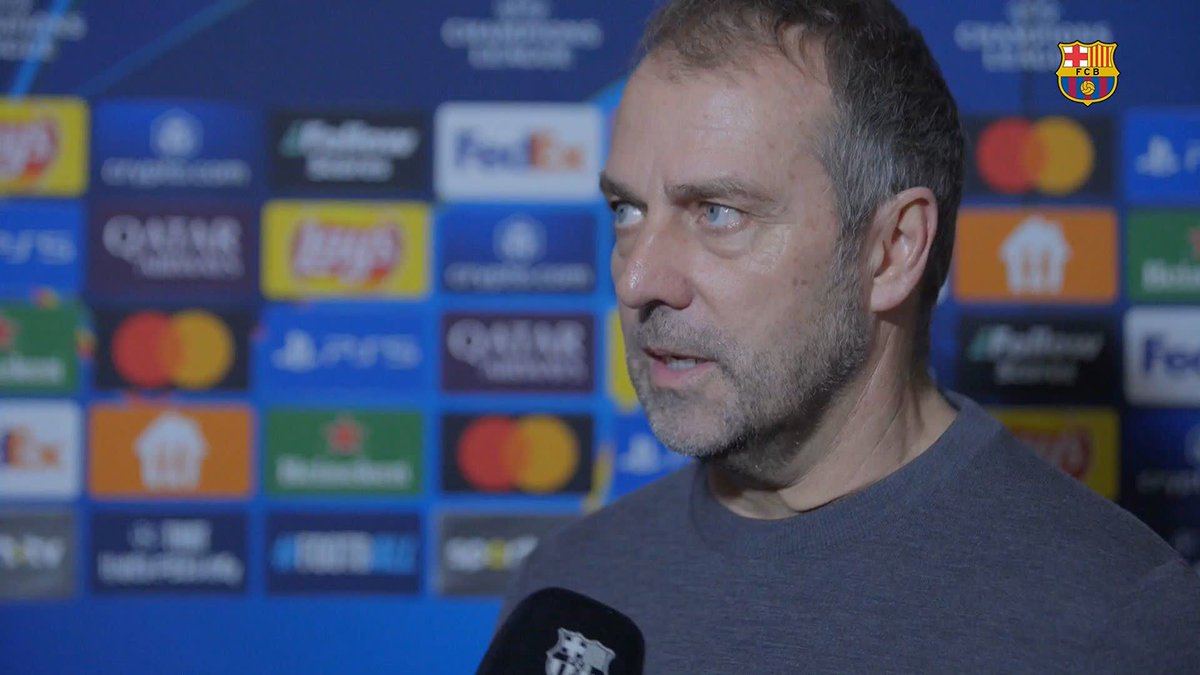 🎙️ HANSI FLICK: "In the second half, we made some changes, and I think it helped us to come back." #BenficaBarça | UEFA Champions League