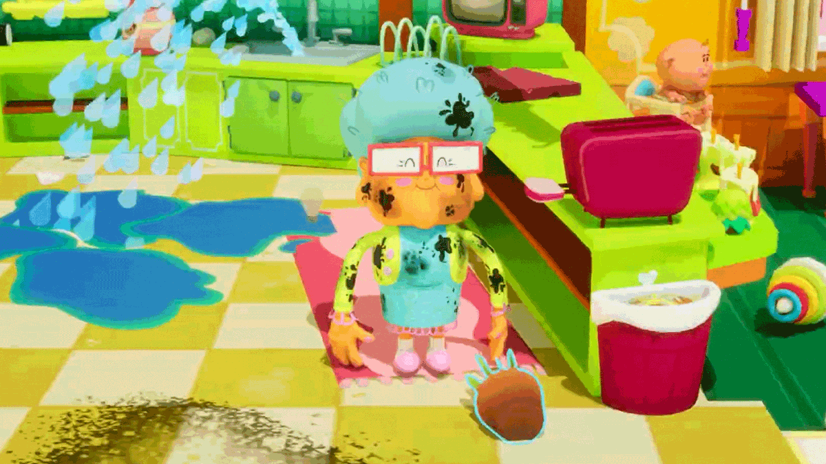 In Grandma, No!, you play as a chaotic grandmother babysitting her grandkid and trying to survive her day without burning the house down. 👵