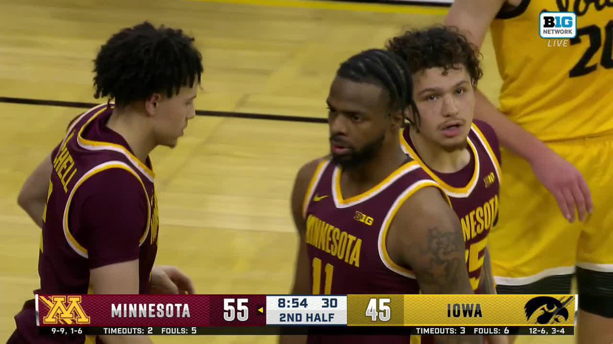 Femi and the foul! 💪 📺: Big Ten Network