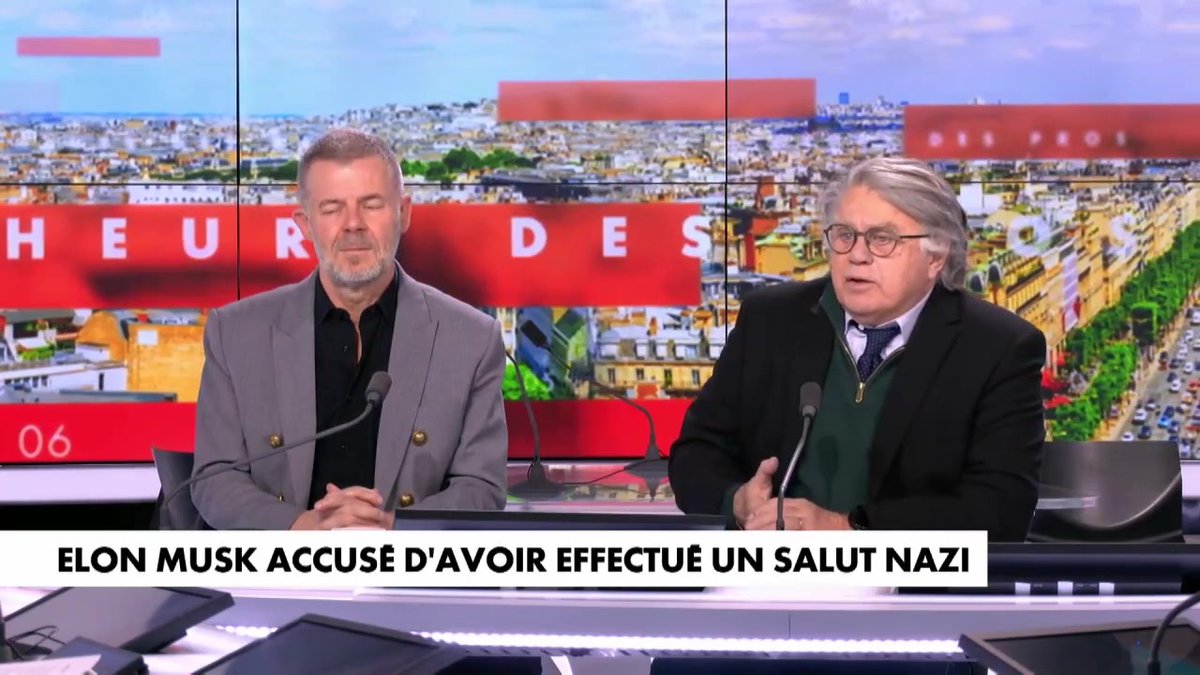 Elon Musk accusé d'avoir effectué un salut Nazi : "on est en psychiatrie là !" déclare Gilbert Collard #HDPros Pascal Praud #Europe1