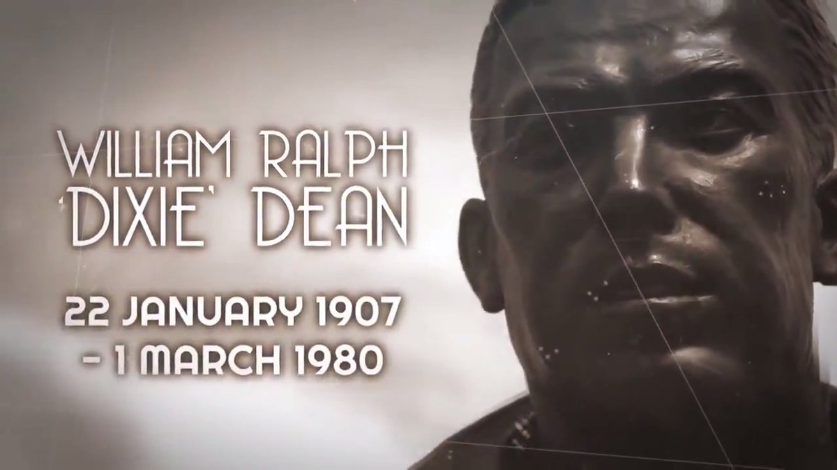 The world's first football number nine was born #onthisday in 1907. 💙 383 goals - including a record 60 in one league season - in 433 games. 🔥 William Ralph 'Dixie' Dean. The original. The greatest. 🐐