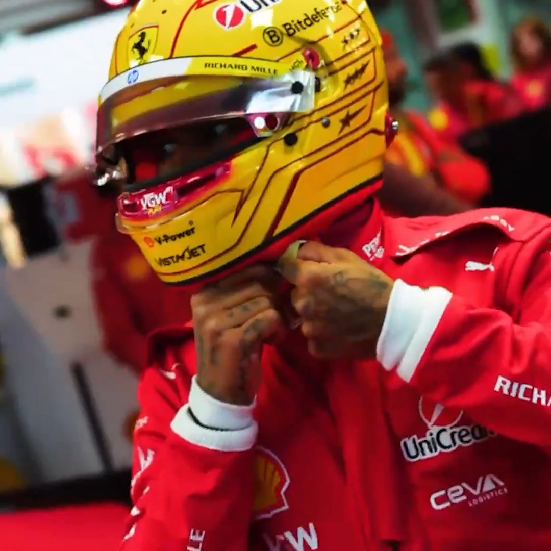 Rolling out in red for the very first time 🐎 Lewis Hamilton took the SF-23 out for a spin around the Fiorano test track for his first taste of what it's like being a Ferrari Formula 1 driver 🤩 #F1