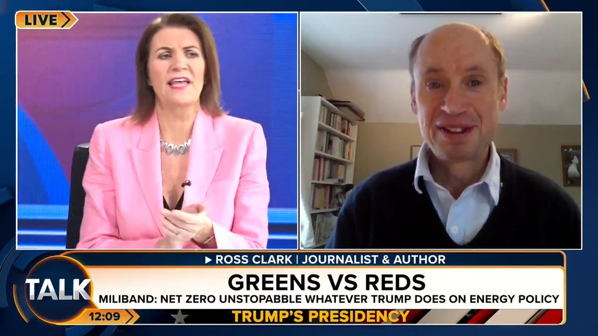 Ed Miliband has said Net Zero is ‘unstoppable’ despite Donald Trump’s energy plans. Ross Clark: "Do you know how much wind energy we're generating at the moment? As we speak, 0.7% of our electricity is coming from wind turbines." Julia Hartley-Brewer: "Let's have a round of applause!"