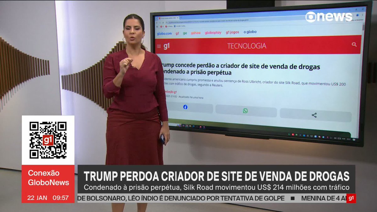 Trump concede perdão a criador de site de venda de drogas condenado a prisão perpétua. ➡ Assista ao #ConexãoGloboNews: #GloboNews