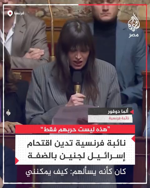 "هذه ليست حربهم إنها حرب الإنسانية".. نائبة فرنسية تدين اقتحام الاحتلال الإسرائيلي مخيم جنين بالضفة الغربية