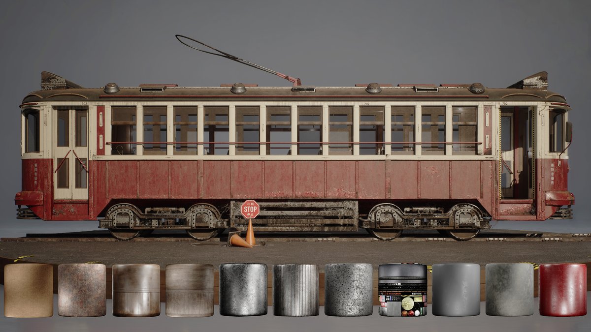 Environment and Prop Artist Christopher Wallace wanted to see just how far this Tram model could go without having unique UVs and bakes 🚊 This meant Christopher had to rely on vertex painting and a tileable/trim workflow with weighted normals. In addition, he created 8 shaders for the asset and some grungey decals for that authentic streetcar-in-use feel. Hop on board over on ArtStation to see more of the asset and the larger project it comes from, Neon Point:
