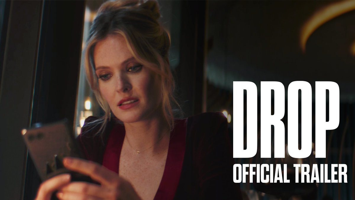 First trailer for Christopher Landon’s ‘DROP’, starring Meghann Fahy & Brandon Sklenar The whodunit thriller follows a woman on a date who is soon terrorized & blackmailed by a series of anonymous AirDrops to her phone. In theaters on April 11.