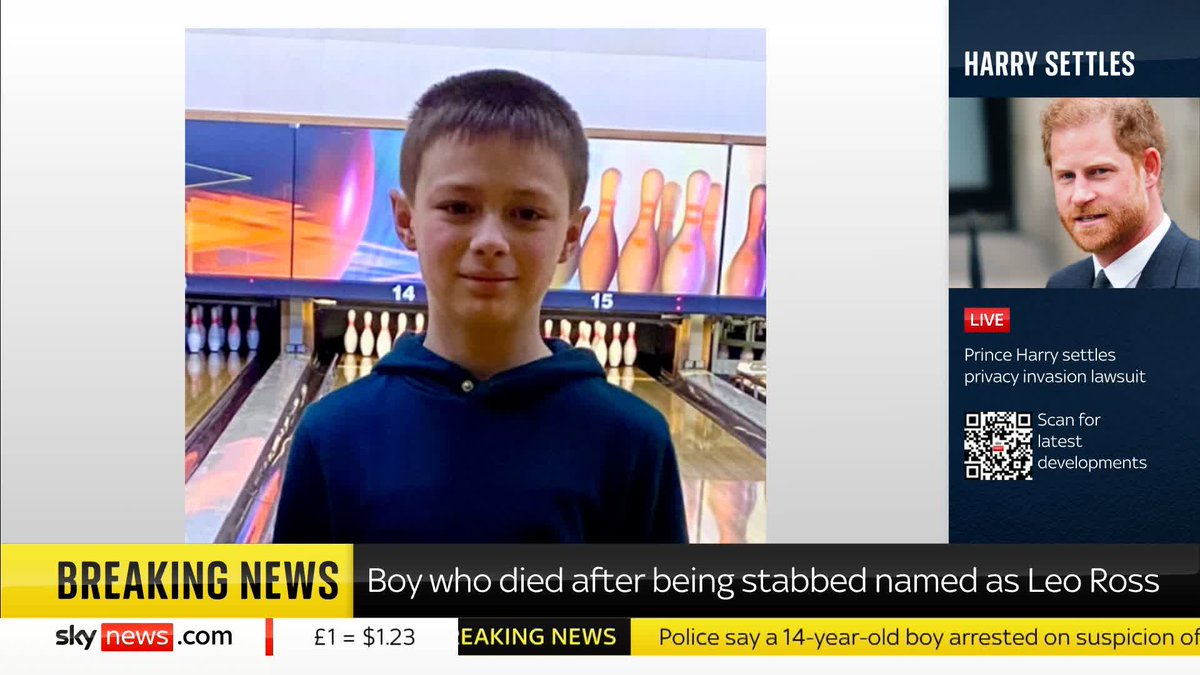 BREAKING: The 12-year-old boy who died after being stabbed in Birmingham, has been named as Leo Ross. Read more on this story: 📺 Sky 501