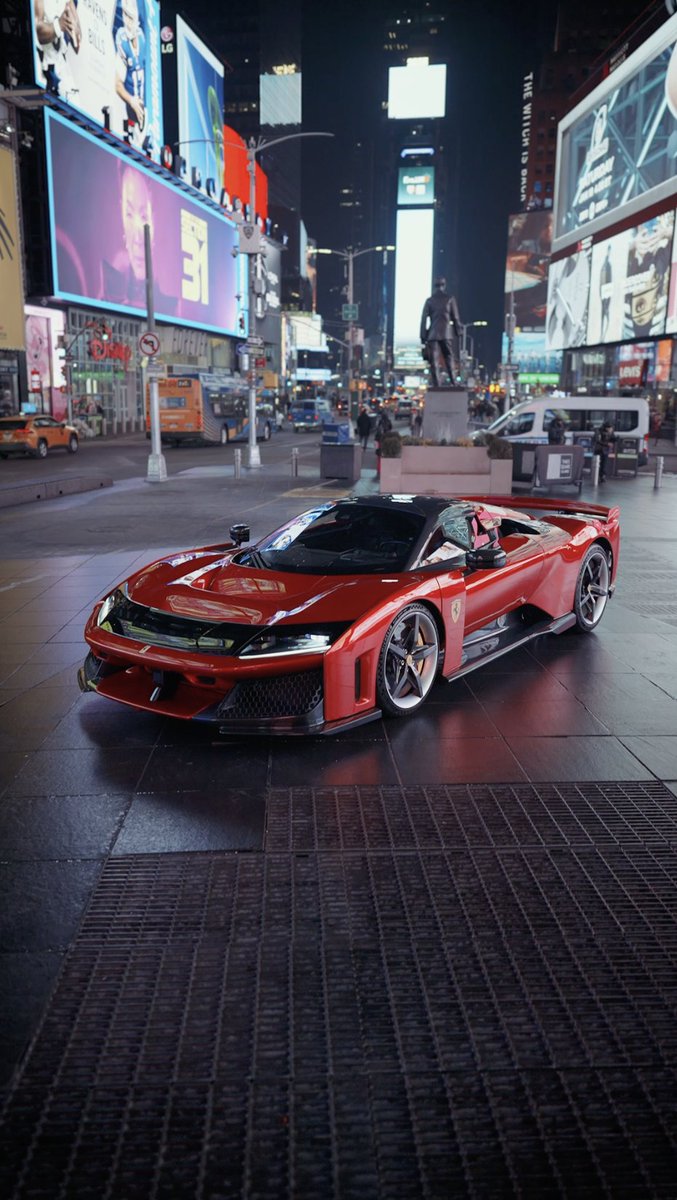 The city that never sleeps stops for the #FerrariF80. #FerrariSupercars #Ferrari