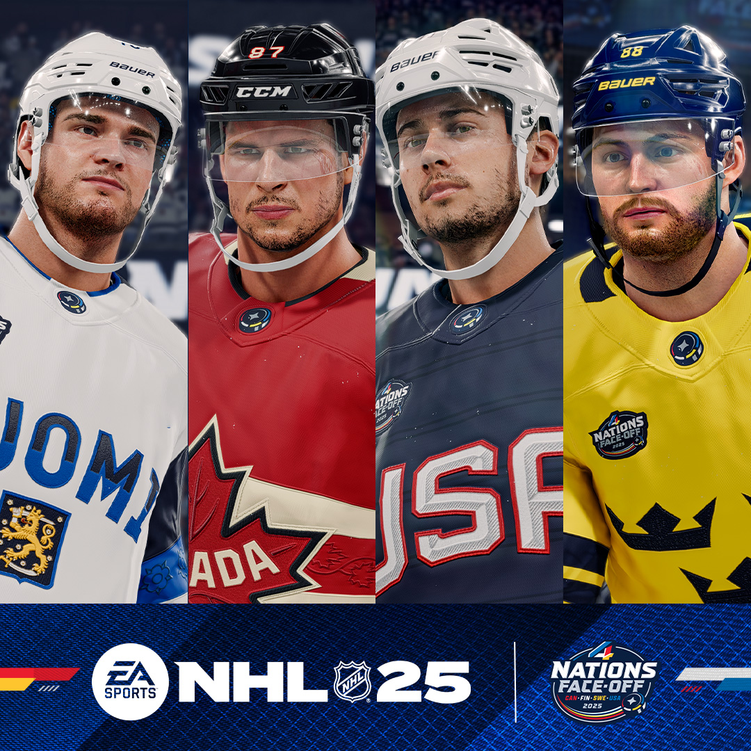 Time to rep your flag in #NHL25 4 Nations Face-Off is here 🇨🇦 🇫🇮 🇸🇪 🇺🇸