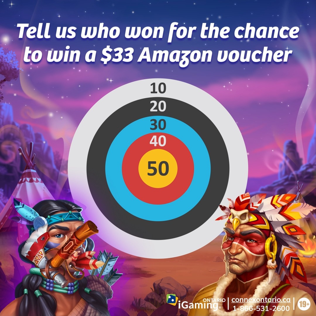 ๐ช They shoot, they score! Tell us who won the axe-throwing showdown for the chance to ๐ฐ๐ข๐ง ๐ $๐๐ ๐๐ฆ๐๐ณ๐จ๐ง ๐ฏ๐จ๐ฎ๐๐ก๐๐ซ ๐ชโคต๏ธ โฃโฃ _____________โฃ โฃโฃ #FlamingBison by #PushGaming โฃโฃ Three randomly selected winners will be announced on January 31 to win a $33 Amazon voucher each. โฃโฃ Winners must message us to redeem. The voucher is not exchangeable for cash. โฃโฃ #PlayOJOGiveawayCA #SlotGame #Slots #AmazonGiveaway