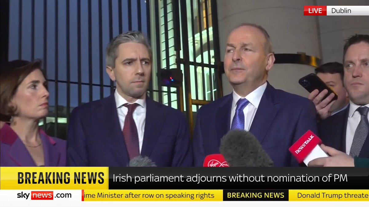 "What happened today was stunt politics, on speed, led by Mary Lou McDonald," says Irish Prime Minister, Simon Harris. He reacts alongside Irish Minister for Foreign Affairs, Micheal Martin, to Ireland delaying selection of its new PM. 📺 Sky 501 and YT