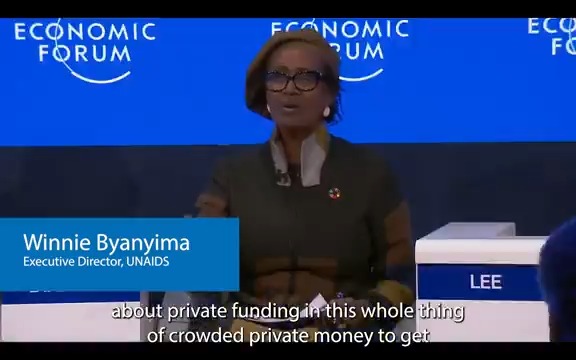 Today at #WEF25, I challenged the belief that private money shld be involved in healthcare. Private money will never guarantee the right to health for all. The people we UNAIDS Global work for will always need public healthcare that is free at the point of use.