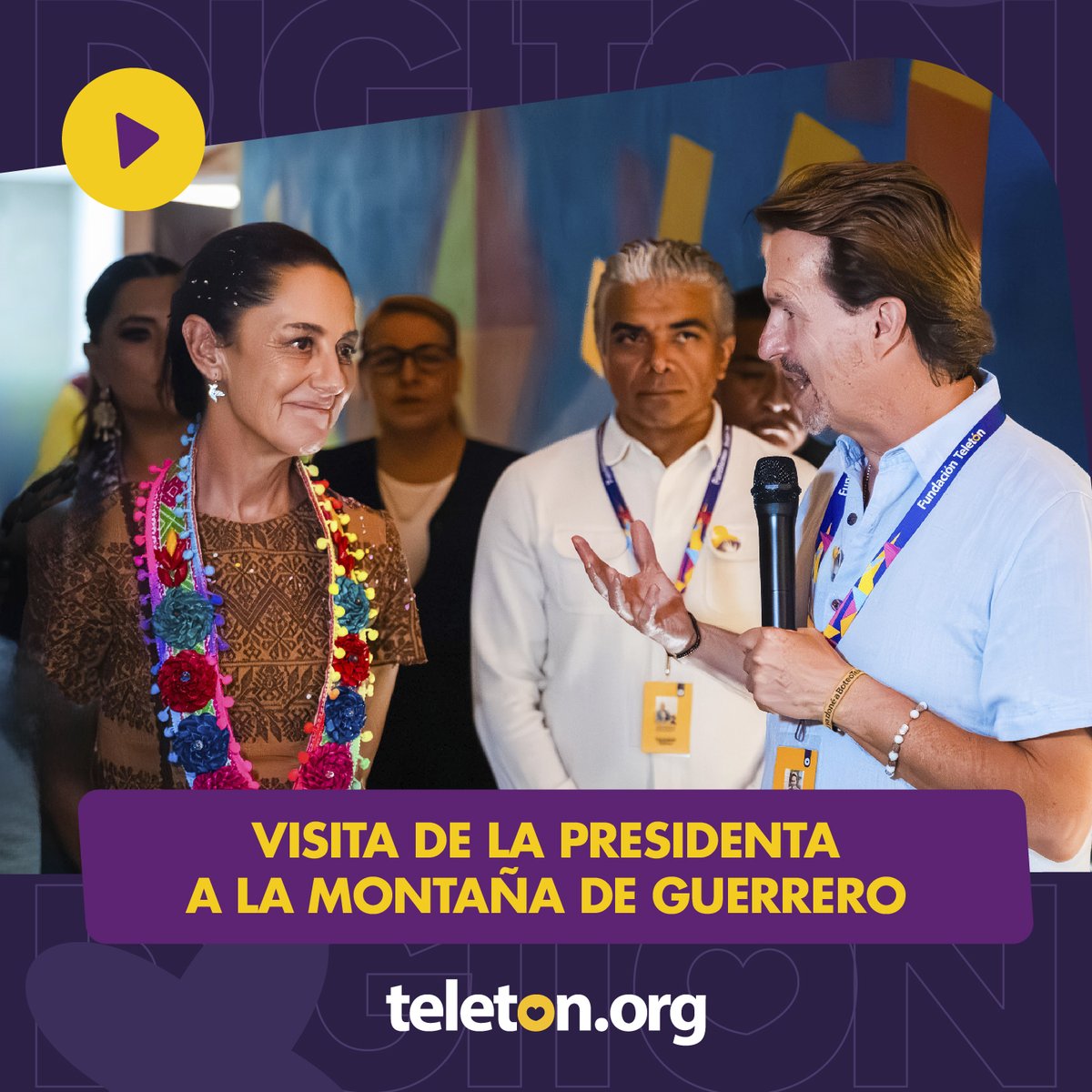 Gracias a la Presidenta Claudia Sheinbaum por su visita al CRIT Montaña de Guerrero. 💜🏔💛 Seguiremos trabajando juntos por un mejor futuro para los niños y niñas con discapacidad. Porque en Teletón somos #OrgullosamenteTercos