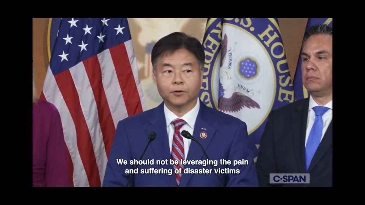 Let's set the record straight: Congress has never conditioned disaster aid. It’s immoral and un-American for Congressional Republicans to use the pain and suffering of disaster victims to try to jam through their political priorities.