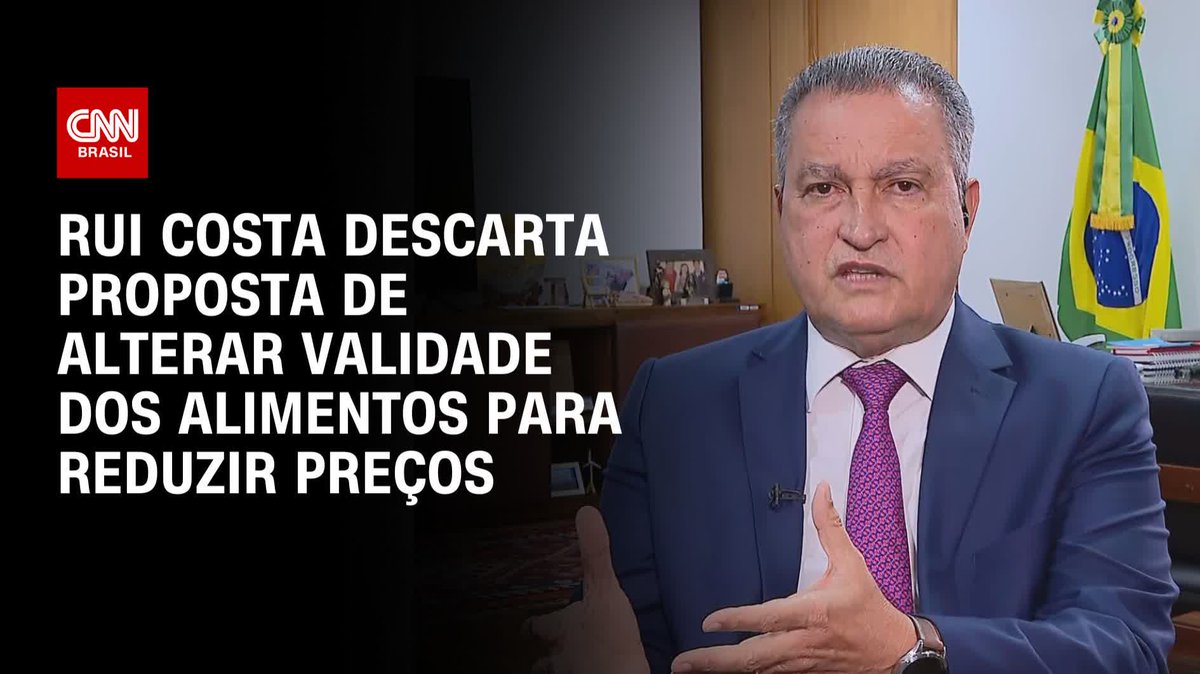 Em entrevista à CNN, o ministro da Casa Civil, Rui Costa, disse que não vê a possibilidade de adotar a sugestão da Associação Brasileira de Supermercados de alterar a validade dos alimentos como medida para baratear os preços. #CNNArena