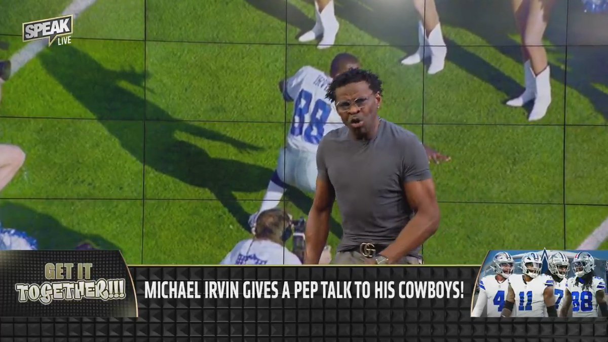 .Michael Irvin has a message for Jerry Jones: "We need hope and the only way you can spell hope for us is: D-E-I-O-N! D-E-I-O-N! D-E-I-O-N! Deion Sanders will bring us that hope! Jerry, make the right decision, because we can't endure the wrong for another 30 years."