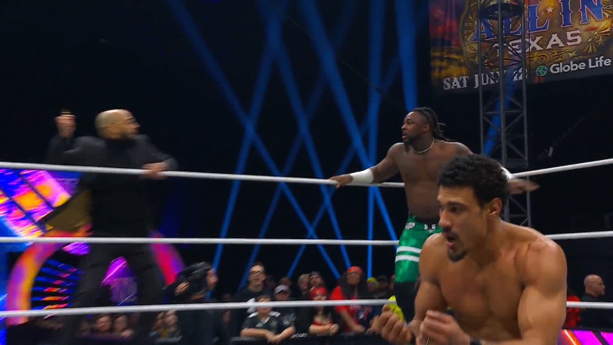 Swerve and Prince Nana were ready for Ricochet this time! Watch #AEWDynamite LIVE on TBS Network & @SportsOnMax @SwerveConfident | AR FOX | Lightskin Kingpin | Prince Nana