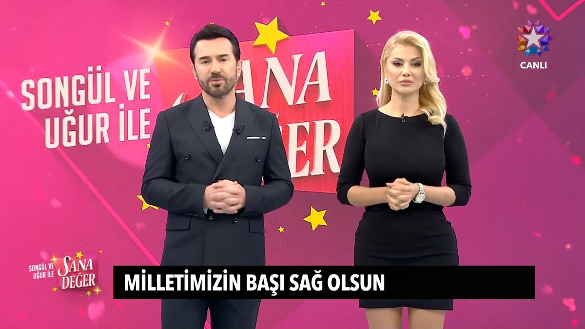 Milletimizin başı sağ olsun. #SongülveUğurileSanaDeğer Songül ve Uğur ile Sana Değer