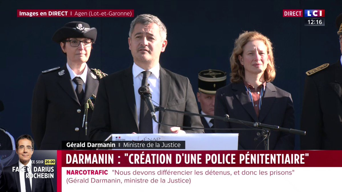 "Je proposerai au Premier ministre la création d'une direction générale de l'administration pénitentiaire", Gérald Darmanin qui souhaite aussi "renforcer considérablement le service de renseignement"