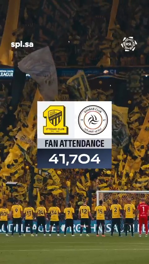 🐅🥇 جماهير نادي الاتحاد السعودي تتصدر الحضور الجماهيري في الجولة 16 من #دوري_روشن_السعودي 🔝 🟡⚫️ #أسبوع_الأساطير | #للجماهير