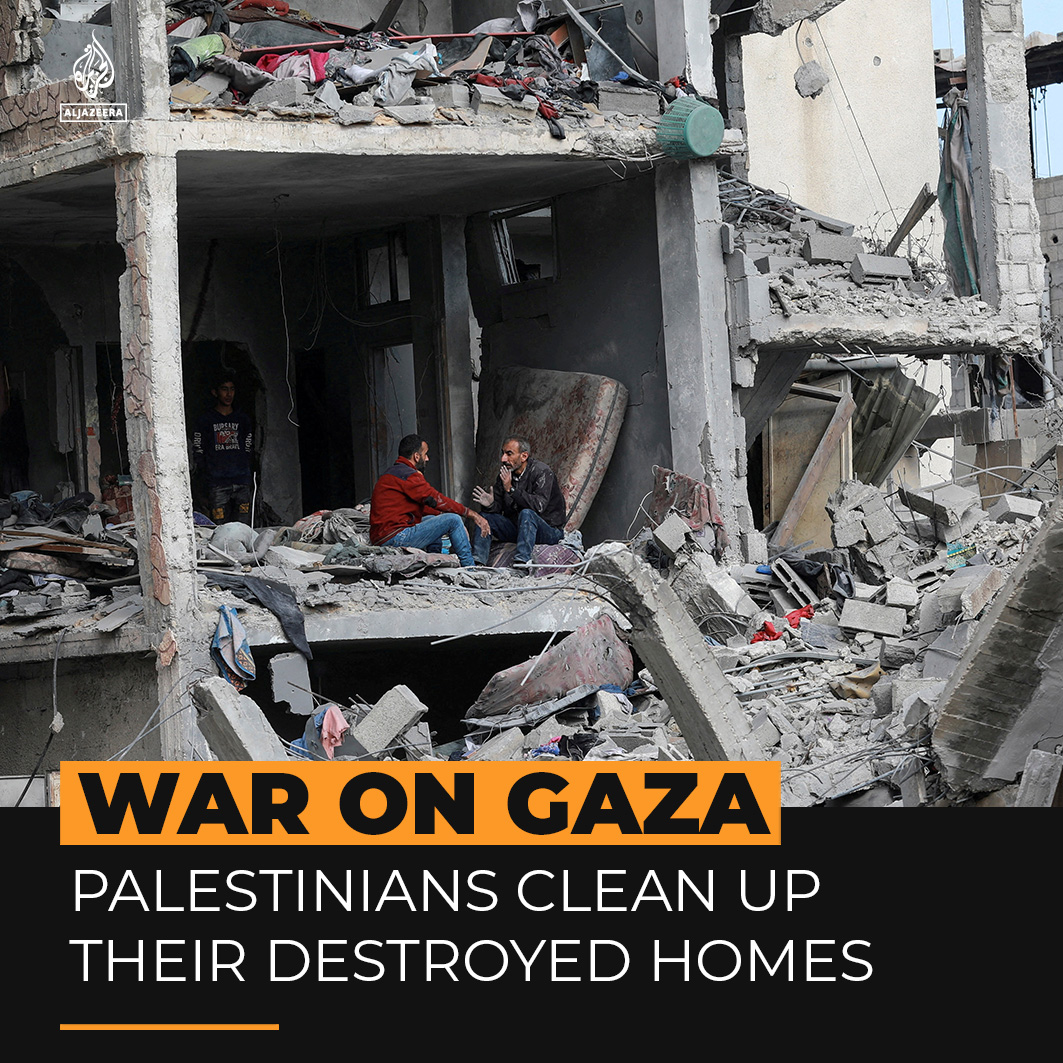 Palestinians returning to their destroyed homes in Gaza have begun to clean up the rubble in the hope of making liveable spaces, despite ongoing hardships.