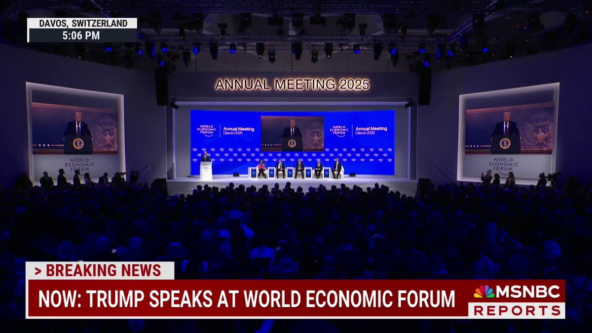 "If you don't make your product in America... you will have to pay a tariff." President Trump threatens tariffs on foreign products while speaking at WEF in Davos.
