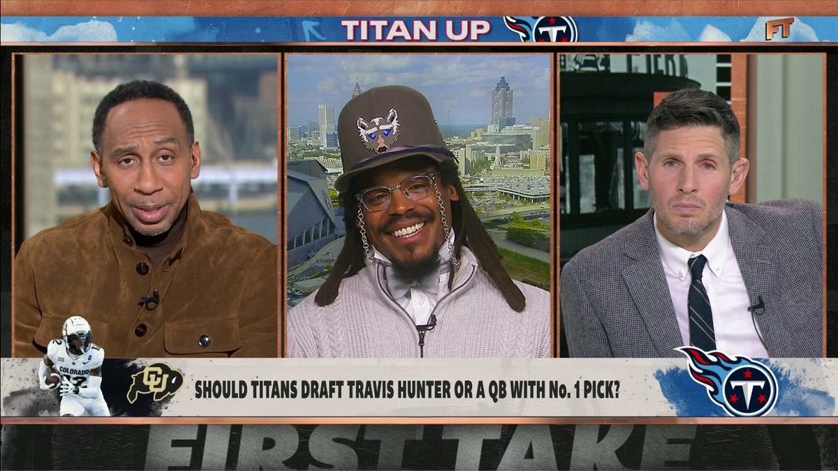 Should the Titans draft Travis Hunter or a QB with the No. 1 pick in the 2025 NFL Draft? 🤔 "Generational player. [Travis Hunter] said it in his own words." —Cam Newton