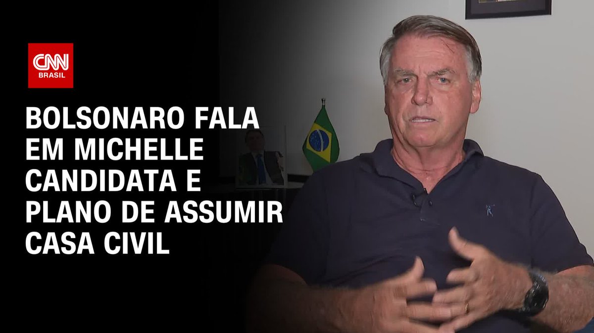 O ex-presidente Jair Bolsonaro (PL) admitiu a possibilidade de colocar sua esposa, Michelle Bolsonaro, como cabeça de chapa nas eleições presidenciais de 2026 e ser nomeado ministro da Casa Civil caso ela vença a disputa. #CNNBrasil360