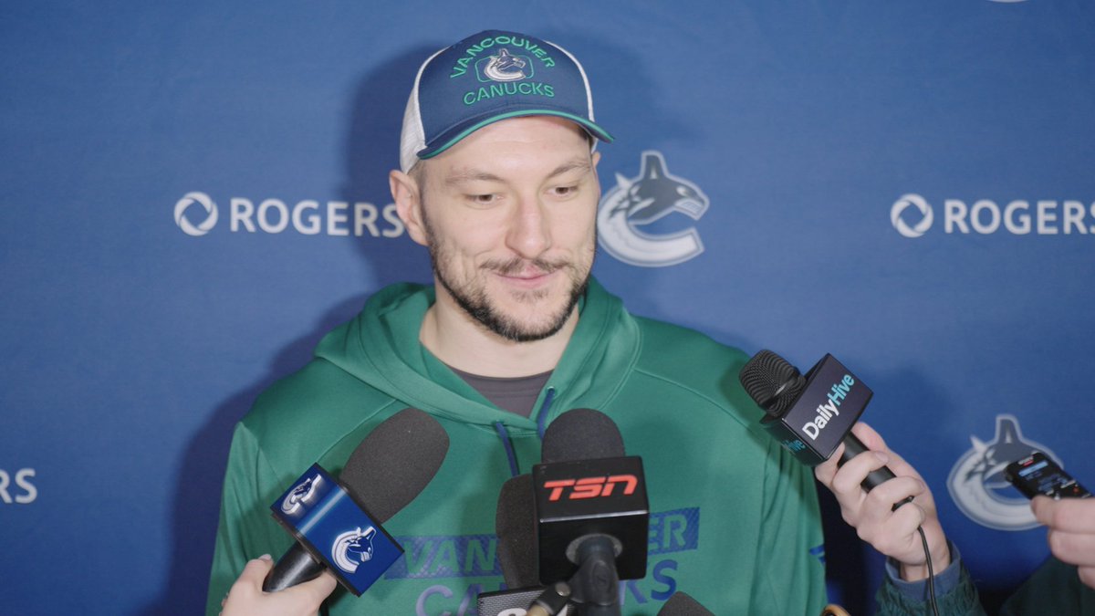 "[Quinn]'s such a unique player. For two years, I saw Connor and Leon do their things and then I get here, you have Quinn...bringing so much to every shift on the ice." 🗣 Vincent Desharnais speaks on playing with Quinn Hughes, and returning to Edmonton. #Canucks | The Province