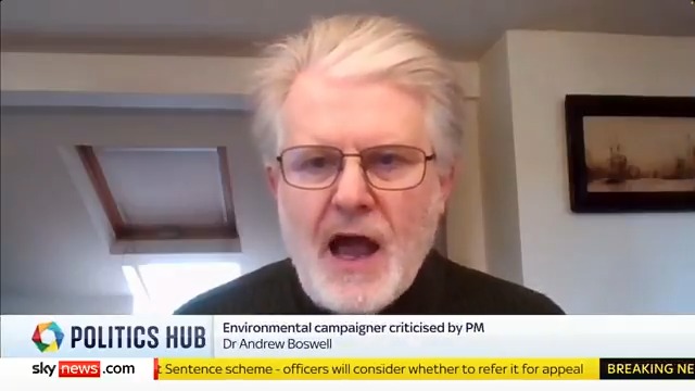 'It's quite pathetic bullying of the PM and actually he underrates us if he thinks he is going to put me off by naming me in public' Dr Andrew Boswell, an environmental campaigner who has been criticised by Keir Starmer, has spoken to Sam Coates Sky