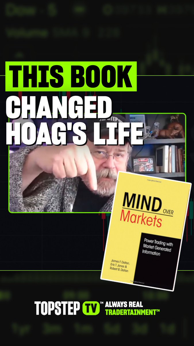 Hoag remembers the moment a book changed his life forever. 📖 A friend handed him Mind Over Markets by Jim Dalton (Jim Dalton Trading), and it completely shifted how he saw the markets. Now, you can learn directly from the legend himself in an exclusive live Q&A with Jim Dalton on TopstepTV! 🗓 Jan 30 at 11 AM CT Don't miss this chance to learn from a market master! 🧠 #topsteptv #jimdalton #marketprofile #mindovermarkets #tradingcommunity