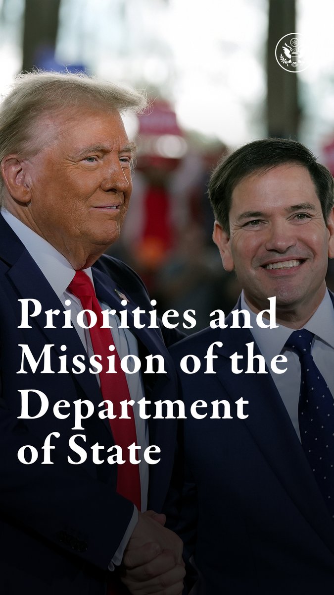 President Trump's forward-looking agenda for our country and foreign policy will guide the Department’s refocus on America’s national interests. Secretary Marco Rubio outlines his priorities and mission of the second Trump Administration’s Department of State.