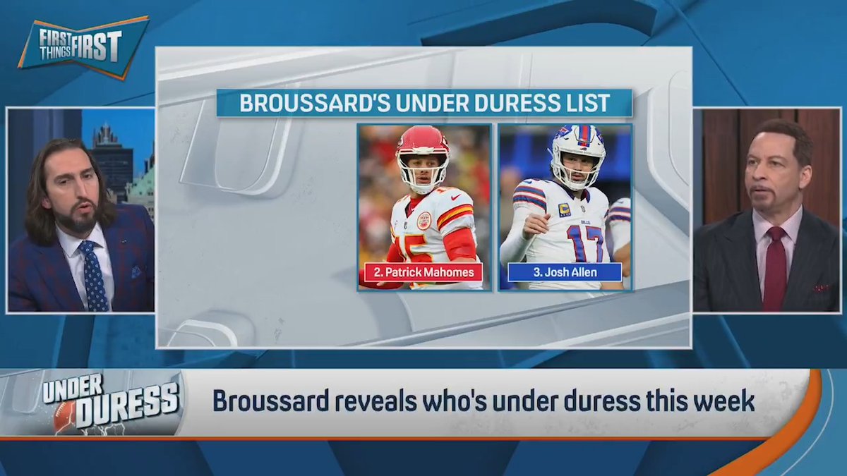 .Chris Broussard has Patrick Mahomes higher on the BUD List than Josh Allen and nick wright is OUTRAGED 🤯 “Here’s why: it’s what I said earlier, best quarterback in the world on the line unofficially.”
